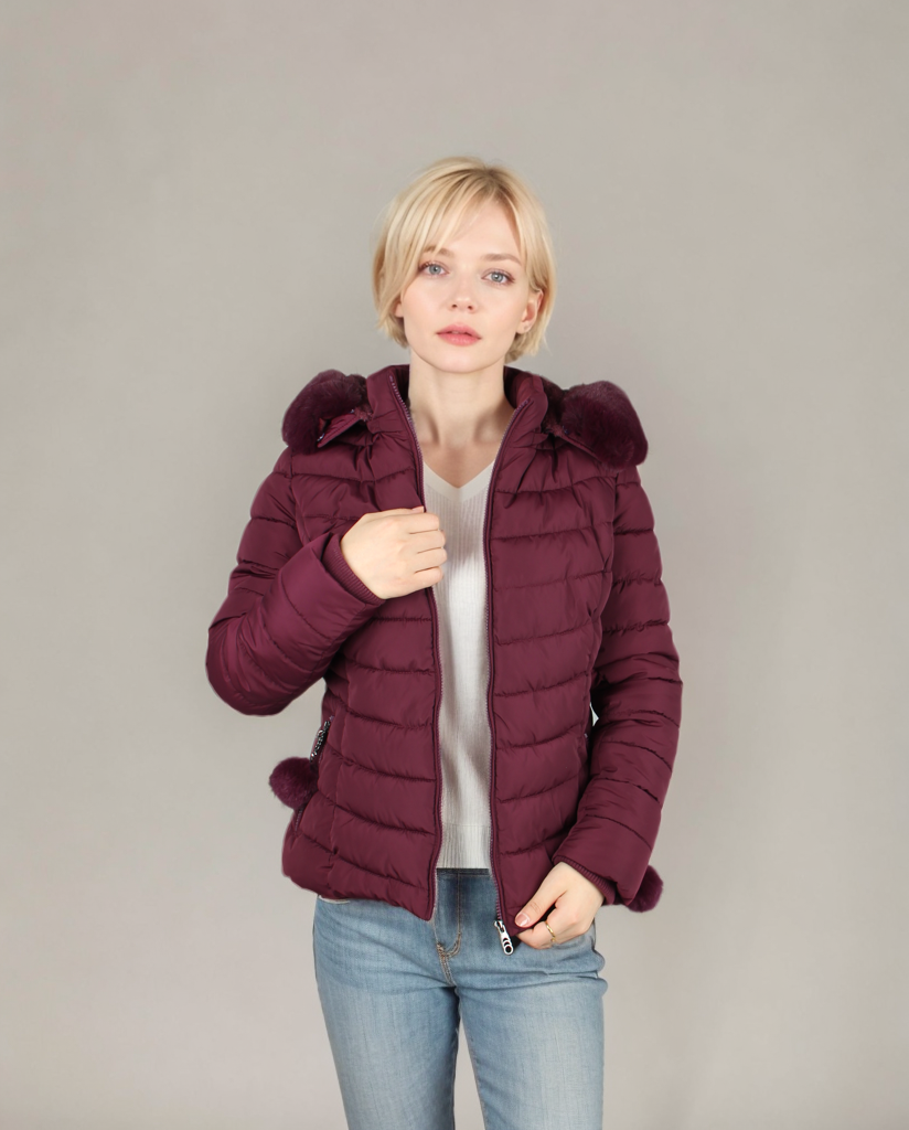 Women's stylish coat with detachable hood