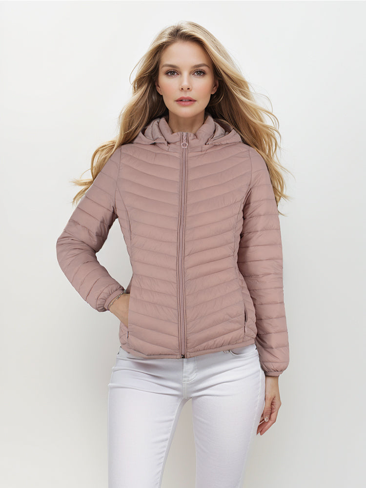 Women's short cotton jacket with hood