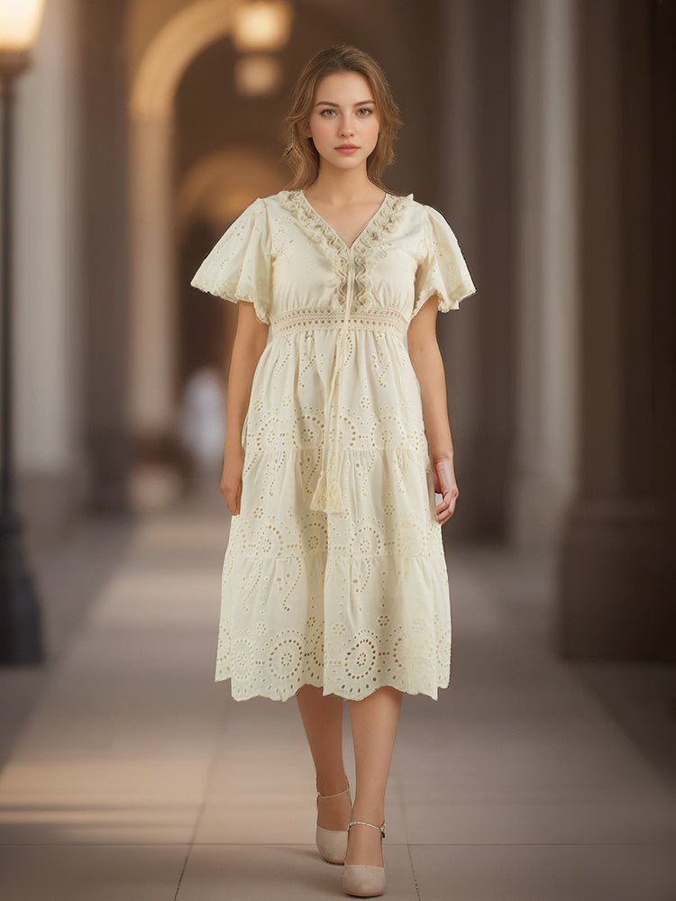 Vestido Morning Glory con cuello en V