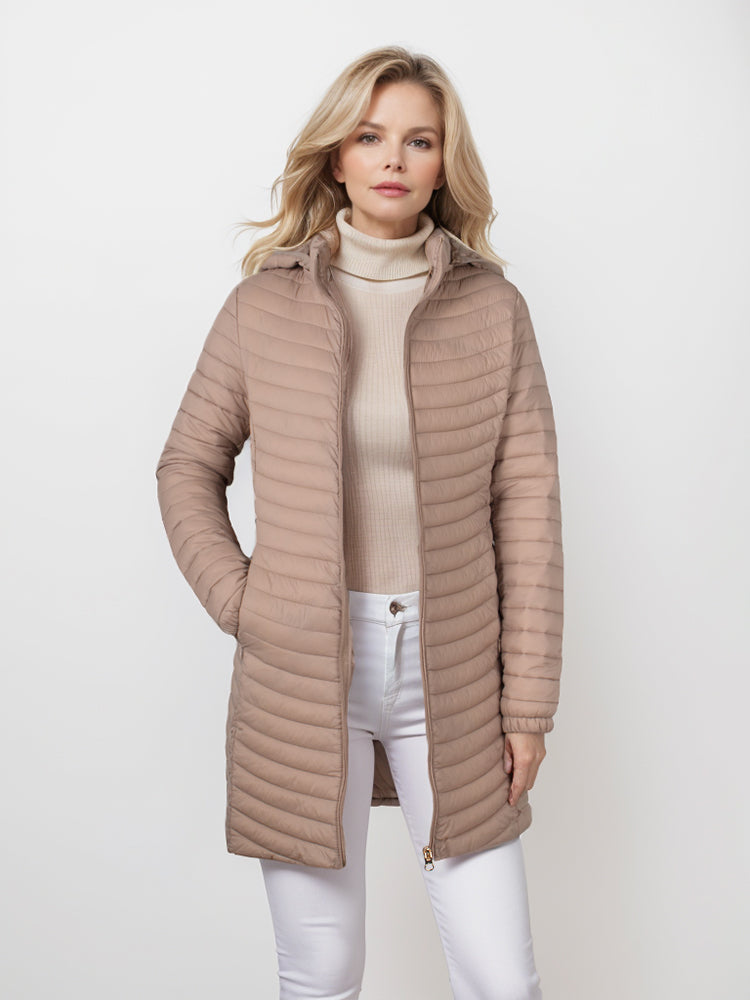 Women's long hooded cotton coat