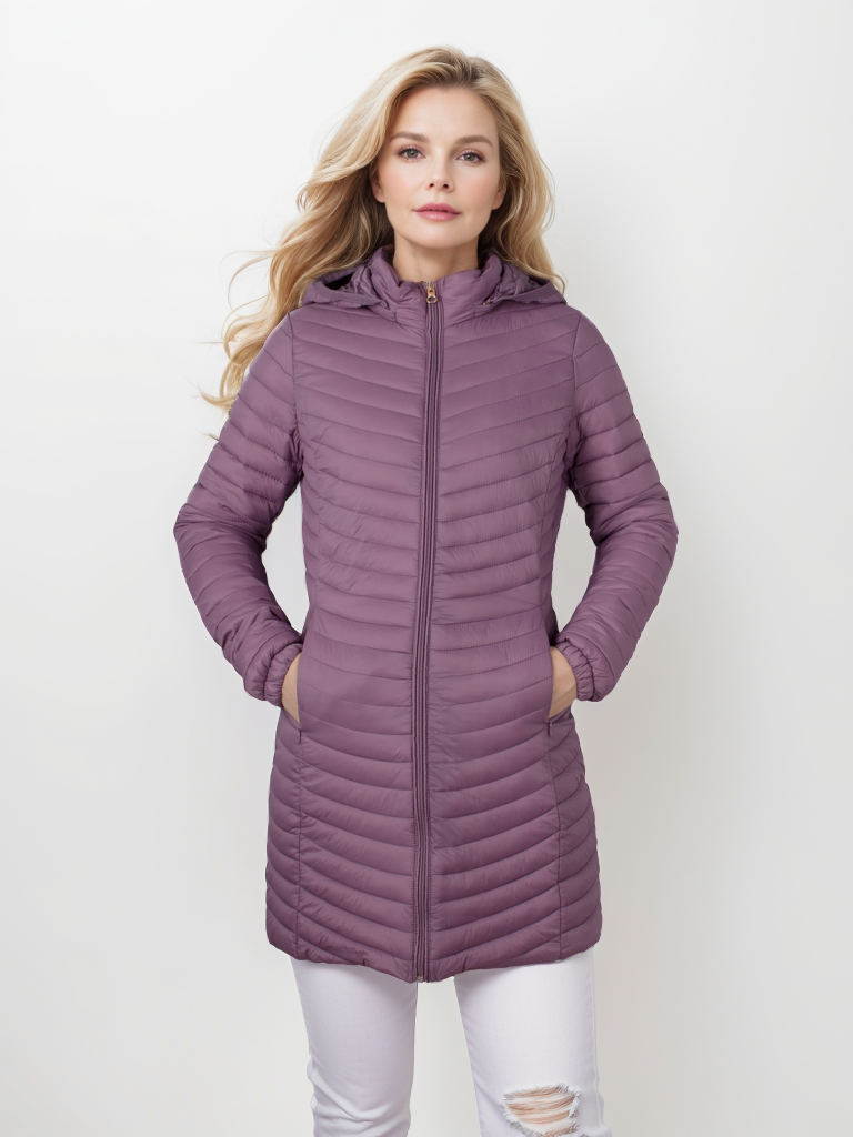 Women's long hooded cotton coat