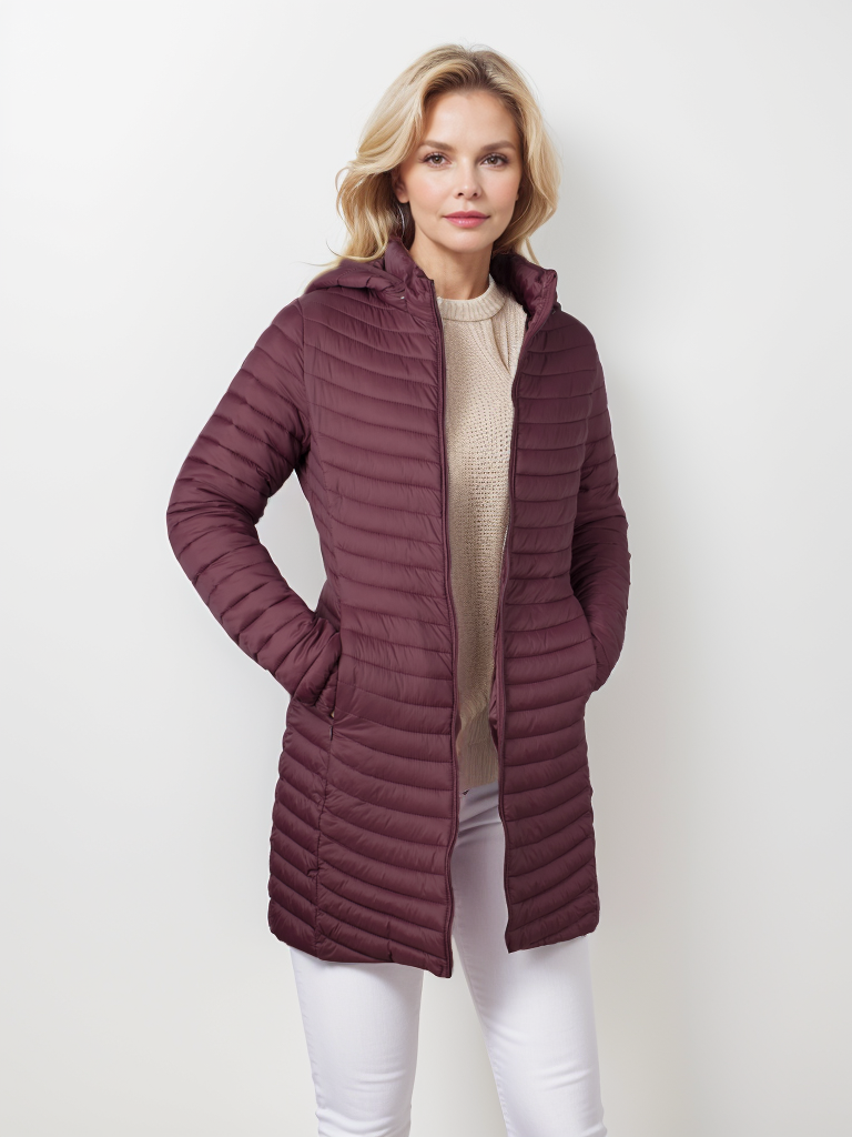 Women's long hooded cotton coat