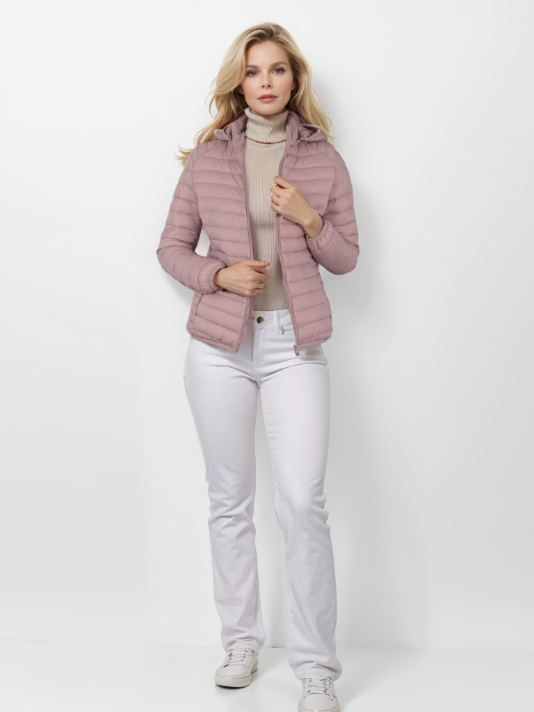 Short diagonal hem women's cotton coat