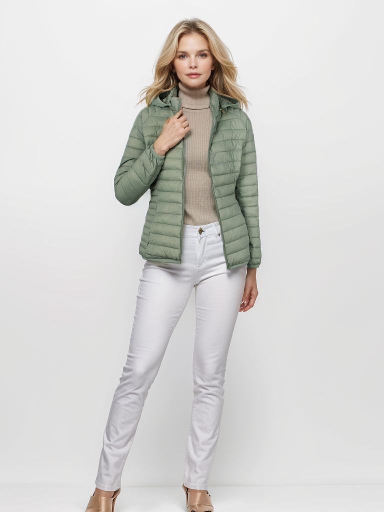 Short diagonal hem women's cotton coat