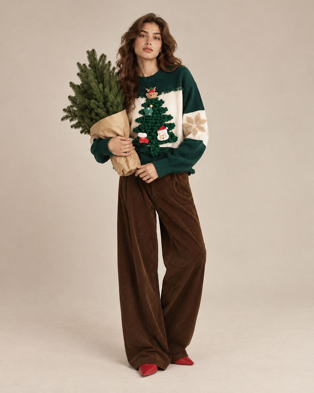 Christmas Tree Jacquard Sweater