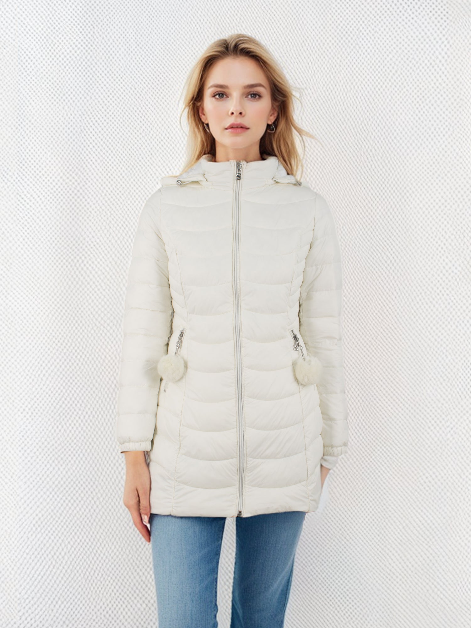 Women's Light Down Jacket Winter Warm Lightweight Long Hooded Down Jacket