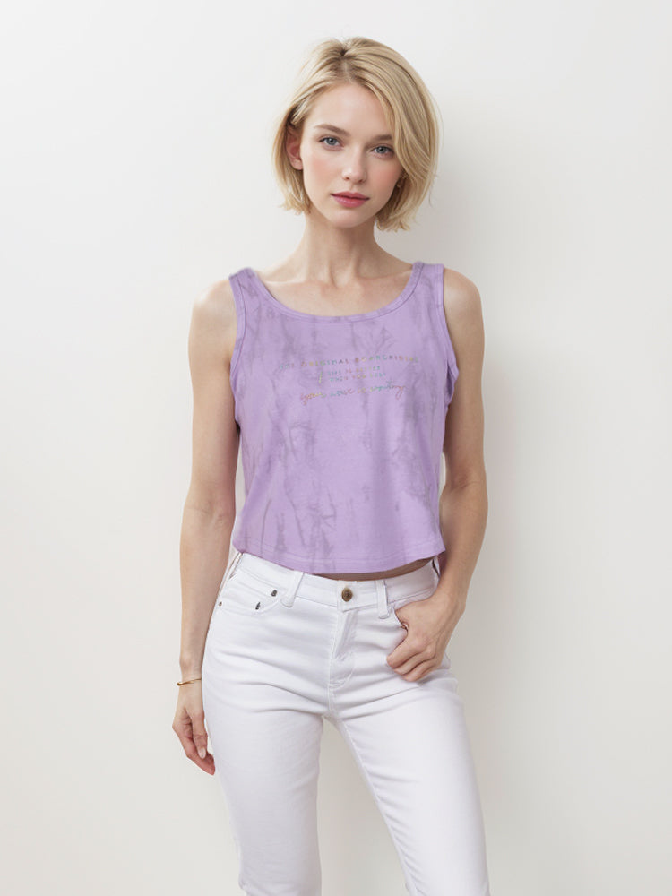 olorful letter print short vest