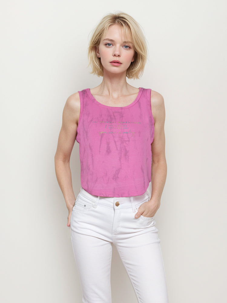 olorful letter print short vest